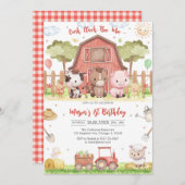 Invitation Oink Baa Quack Moo Farm Animals Birthday (Devant / Derrière)