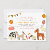 Invitation Oink Moo Cock-a-doodle-doo Animaux de ferme Annive (Devant)