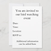 Invitation Oiseau à ailes rouges, John Audubon (Dos)