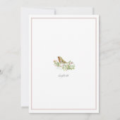 Invitation Oiseau Aquarelle (Dos)