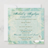 Invitation Oiseau blanc vintage d'Aqua (Dos)