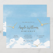 Invitation Oiseau bleu (Devant / Derrière)