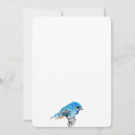 Invitation : Oiseau Bleu Du Bonheur (Devant)