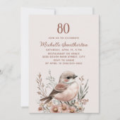 Invitation Oiseau Brown 80e anniversaire (Devant)