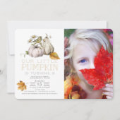 Invitation Oiseau Citrouille Automne Aquarelle Anniversaire P (Devant)