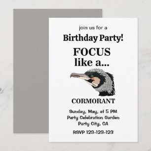 Invitation Oiseau Cormoran Focussent Comme Un Anniversaire De