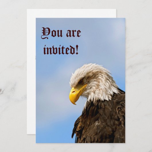 Invitation Oiseau d'aigle à tête blanche (Devant / Derrière)