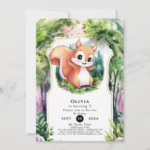 Invitation Oiseau de bois simple Anniversaire