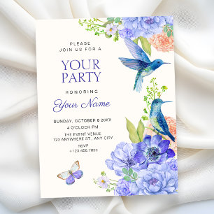 Invitation Oiseau de floraison florale élégante esthétique