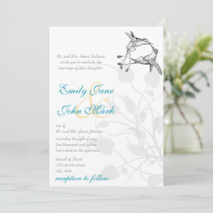 Invitation Oiseau de l'amour de mariage de baiser de colibri