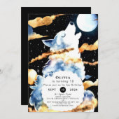 Invitation Oiseau de loup hurlant (Devant / Derrière)