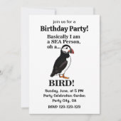 Invitation Oiseau de mer Puffin Amusant fête d'anniversaire (Devant)