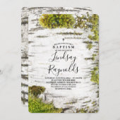 Invitation Oiseau de Mossy Baptême rustique Campagne rustique (Devant / Derrière)