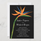 Invitation Oiseau de paradis en un seul Mariage (Devant)