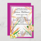 Invitation Oiseau de prune du mariage de Fête de la mariée de (Devant / Derrière)