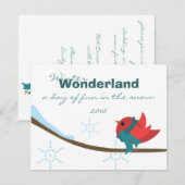 Invitation Oiseau d'hiver (Devant / Derrière)