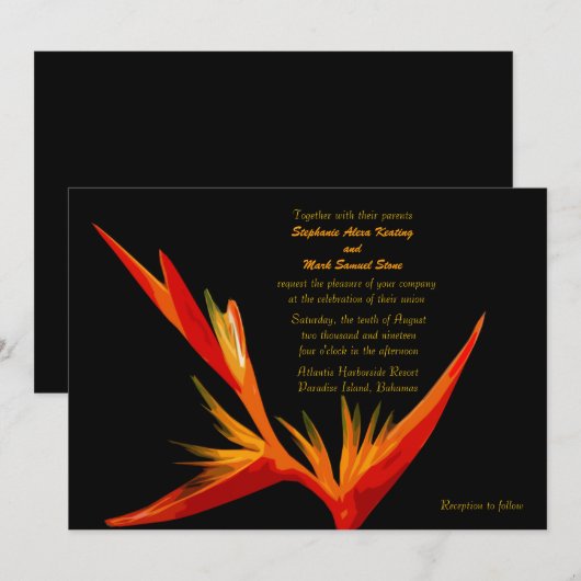 Invitation Oiseau d'invitation de paradis (Devant / Derrière)