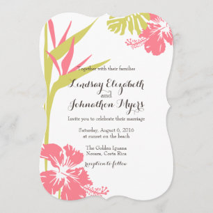 Invitation Oiseau du Paradis Mariage de fleurs tropicales Inv