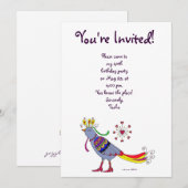 Invitation Oiseau du Parti, art populaire ukrainien par Vera (Devant / Derrière)