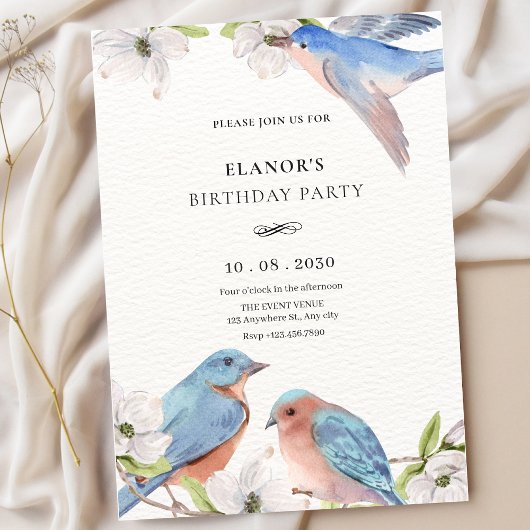Invitation Oiseau floral