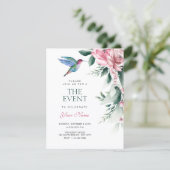 Invitation Oiseau floral aquarelle (Debout devant)