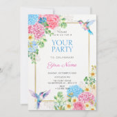 Invitation Oiseau floral esthétique  (Devant)