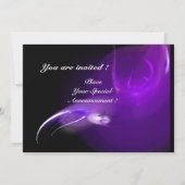 INVITATION OISEAU LUMIÈRE DANS LE MONOGRAMME PURPLE (Dos)