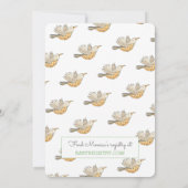 Invitation Oiseau mama le plus doux survolant le Baby shower  (Dos)