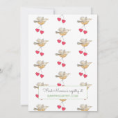 Invitation Oiseau mama le plus doux survolant le Baby shower  (Dos)