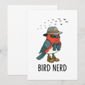 Invitation Oiseau Nerd drôle Oiseau observer Oiseau Oiseau Am (Devant / Derrière)