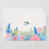 Invitation Oiseau rose bleu (Dos)