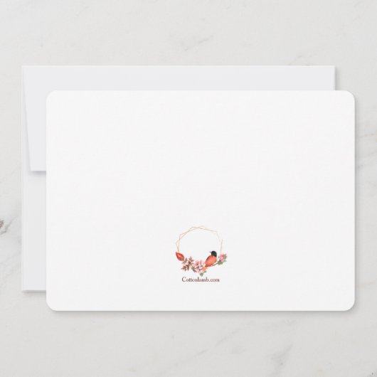 Invitation Oiseau rouge (Dos)