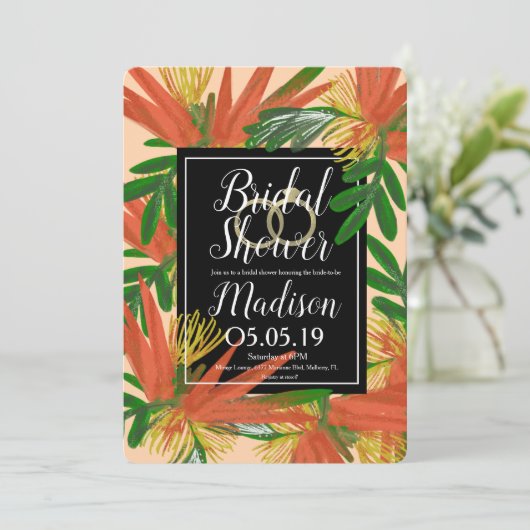 Invitation Oiseau sophistiqué du paradis nuptial tropique (Debout devant)