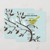 Invitation Oiseau sur une Fête des mariées de branche (Devant / Derrière)