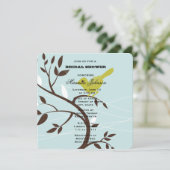 Invitation Oiseau sur une Fête des mariées de branche (Debout devant)