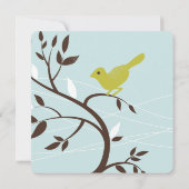 Invitation Oiseau sur une Fête des mariées de branche (Dos)