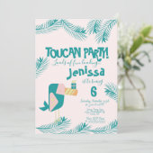 Invitation Oiseau tropical Cute Toucan Luau Anniversaire Summ (Debout devant)