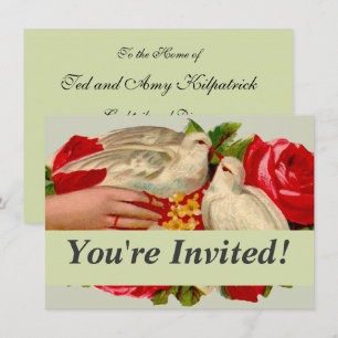 Invitation Oiseaux Antiques Amour Victorien Colombe Art Class
