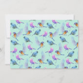 Invitation Oiseaux aquarelle élégants avec cadre de réponse d (Dos)