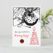 Invitation OISEAUX ARBRE ET CHRISTMAS LADY Black White Red Ge (Debout devant)