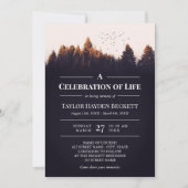 Invitation Oiseaux au-dessus de la forêt Célébration de la vi (Devant)