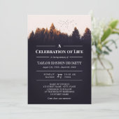 Invitation Oiseaux au-dessus de la forêt Célébration de la vi (Debout devant)