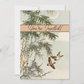 Invitation Oiseaux Bambou Asiatique Japonais Vintage (Devant)