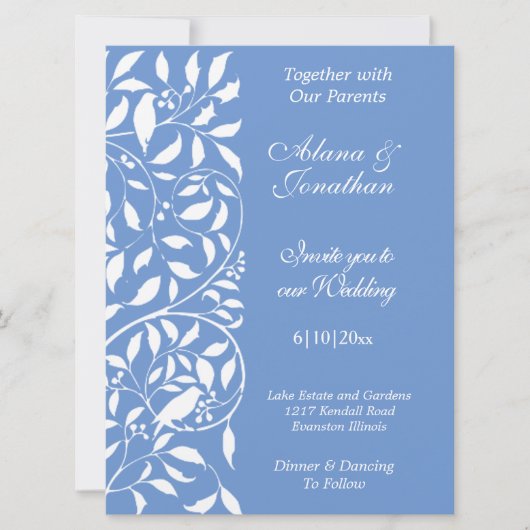 Invitation Oiseaux blancs dans l'arbre Mariage (Devant)