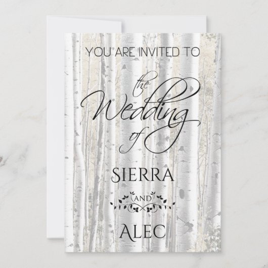 Invitation Oiseaux blancs défraîchis (Devant)