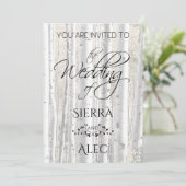 Invitation Oiseaux blancs défraîchis (Debout devant)