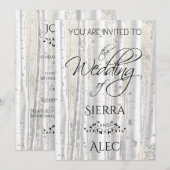 Invitation Oiseaux blancs défraîchis (Devant / Derrière)