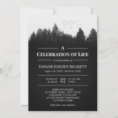 Invitation Oiseaux blancs noirs sur la forêt Célébration de l (Devant)