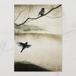 Invitation Oiseaux bleus dans l'invitation d'amour
