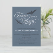 Invitation Oiseaux Bleus D'Ardoise Pour Toujours Dans Nos Coe (Debout devant)